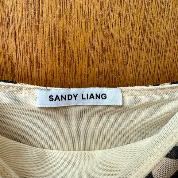 Sandy Liang Lily Leopard Print Sleeveless Ruched Mini Dress Bodycon 6 - Picture 7 of 15